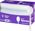 Pantry Value [400 Count] Lightweight White Plastic Spoons - Disposable Cutlery for Parties, Events, and Dinner (Formerly Comfy Package)