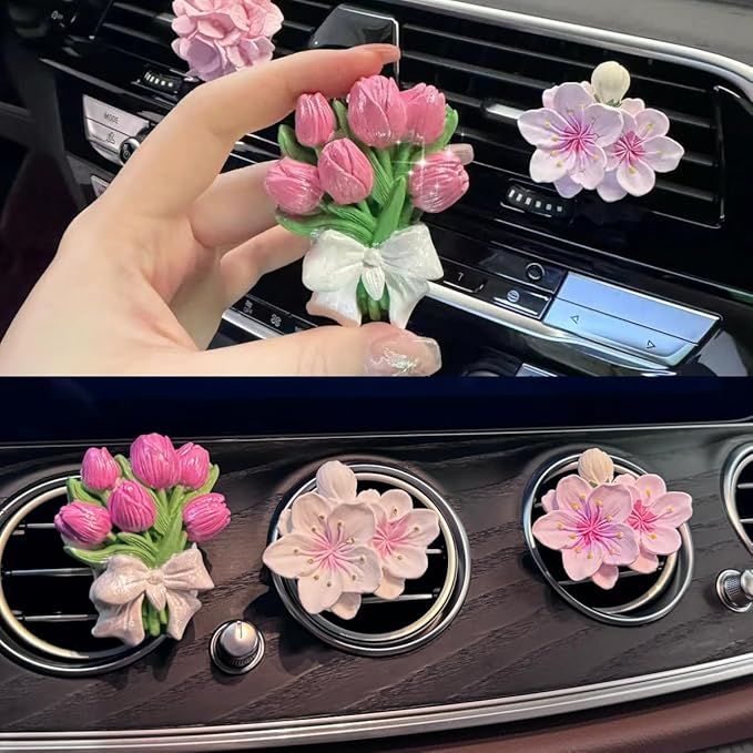 3D Tulip Bouquet Gypsum Plaster Mold, Flower Shaped Silicone Mold for Candle, Epoxy Resin and Soap Making, DIY Home Decor and Tulip Car Air Freshener, Unique Birthday Gift Idea