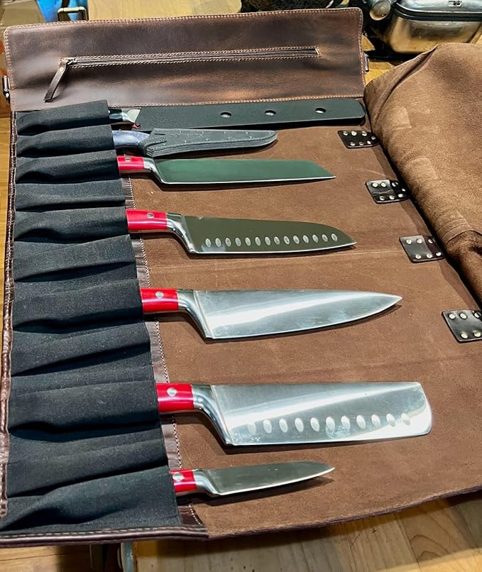 Rustic Town Genuine Leather Chef Knife Roll All Purpose Chef Roll
