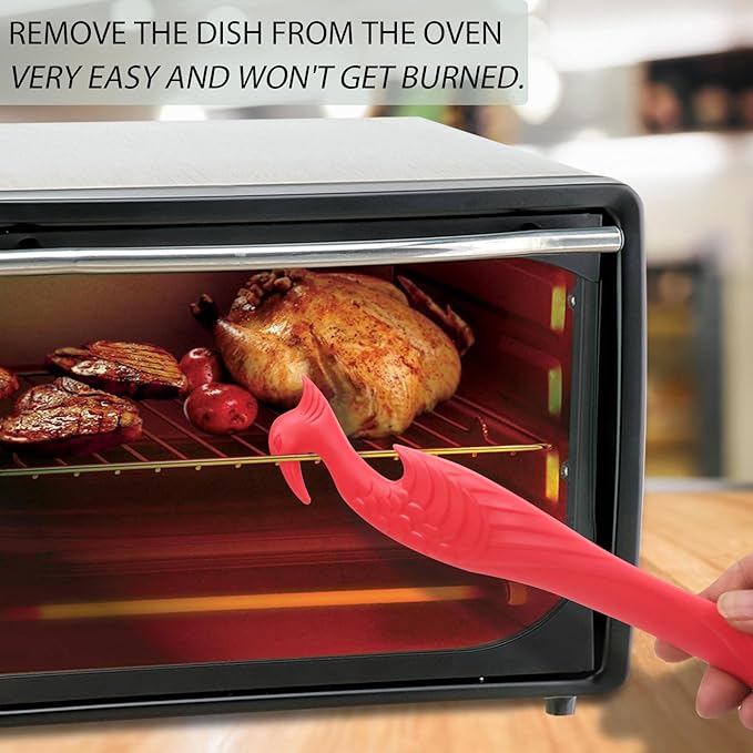 Oven Rack Push Pull Tool 2-Pack (11 Inch) - Longer Handle Suitable for Toaster Oven, air Fryer, Toaster