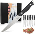 imarku Steak Knives, Steak Knives Set of 8, Serrated Steak Knife Set with Pakkawood Ergonomic Handle, Japanese HC Steel Steak Knife and Gift Box, Best Gift for Christmas&Thanksgiving