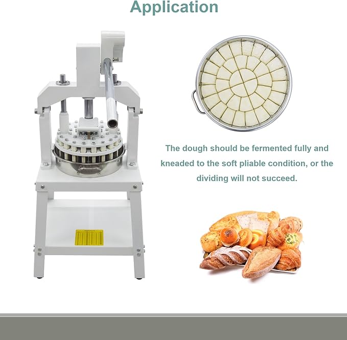 30PCS Vertical Type Manual Dough Dividing Machine 36g-192g/pcs Bakery Dough Cutter Machine Manual Dough Divider with 2 Trays