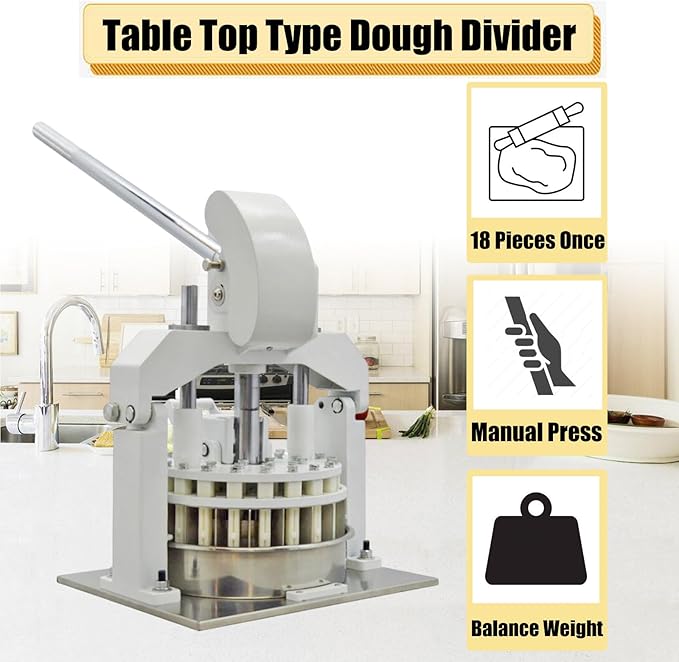 Manual Dough Divider Table Top Dough Dividing Machine 40PCS Dough Cutter Commercial Dough Dividing Machine Dough Baking Divider, 0.95oz-5.08oz, 40PCS