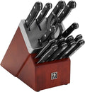 HENCKELS Razor-Sharp Solution 16-pc Self-Sharpening Knife Block Set - Walnut, German Engineered Informed by 100+ Years of Mastery