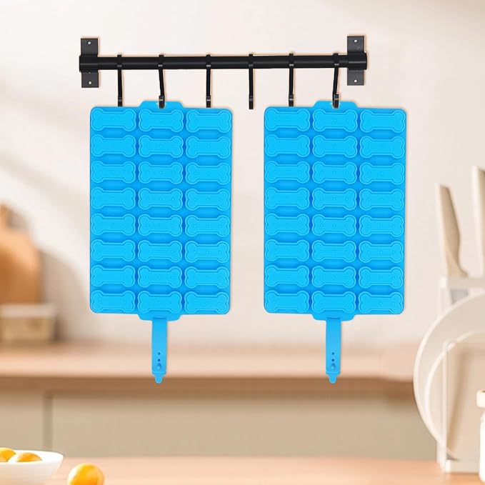 2 PCS Silicone Molds,Dog Treat Molds for Baking,Non-Stick Gummy Molds,Silicone Dog Bone Molds for Chocolate, Candy,Pudding, Jelly,Ice Cube,Biscuits,Puppy Dog Treats Mold