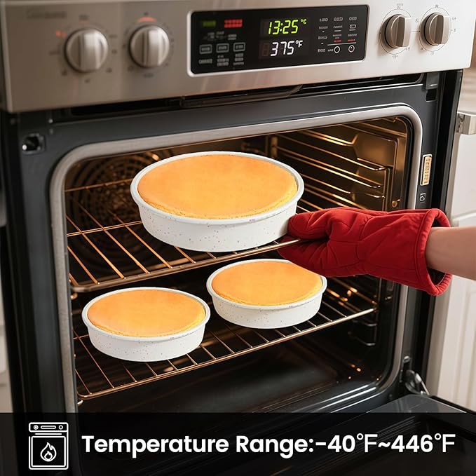 Vinino 10 Inch Silicone Round Cake Pan with Metal Reinforced Frame, Nonstick Silicone Springform Pan for Baking Suitable for Making Layers, Cheese & Chocolate Cakes