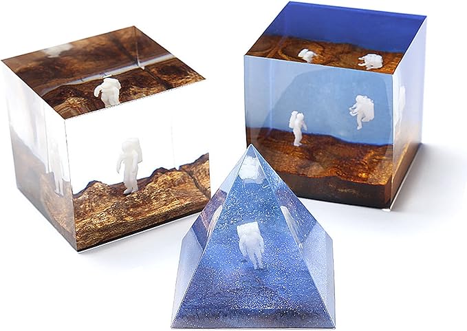 Woohome 14 PCS Resin Casting Molds Fillers 3D Astronaut Paper Airplane Embellishment Resin Supplies Kit Resin Fillers Epoxy Mould Filling Material for Art Resin Crafts DIY