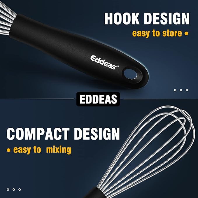Mini Whisks - 600°F Heat Resistant Small Whisks For Cooking, Heavy Duty Stainless Steel Kitchen Balloon Tiny Whisk, Suitable for Egg, Espresso, Hot chocolate, sauces （7" & 5.5 inch ）