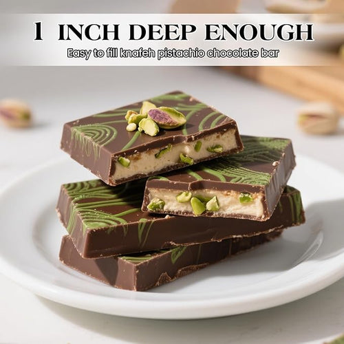 1 Inch Chocolate Bar Mold Deep Dubai Stuffed Chocolate Molds Silicone Large Break Apart Candy Molds (1 Pc)
