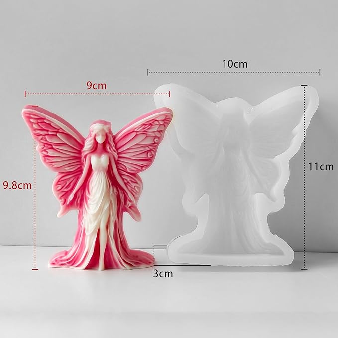 Butterfly Angel Candle Resin Mold - Resin Casting Silicone Molds for Home Decor & Candle Making Wave Spiral Mold