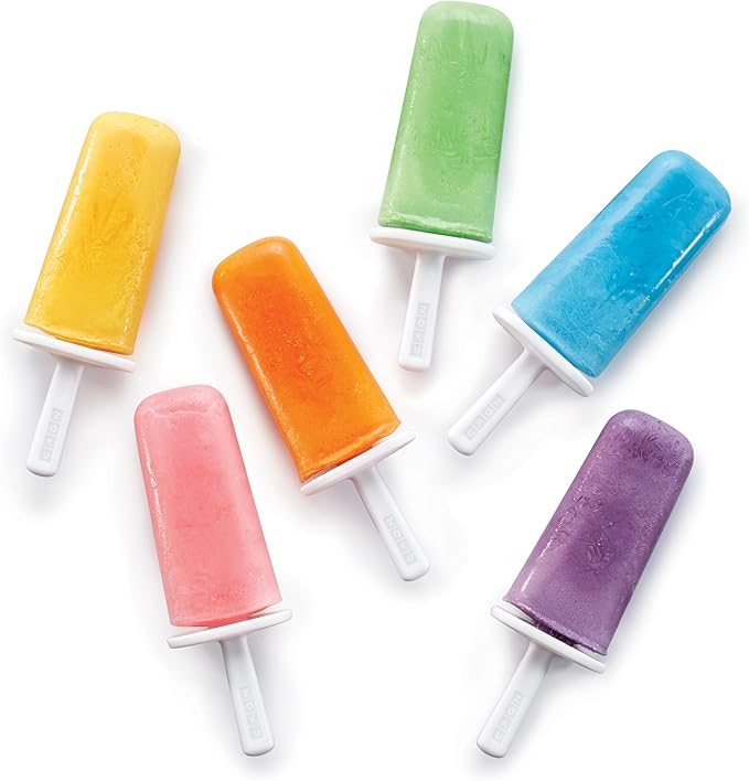 ZOKU Mod Pops, 6 Classic Popsicle Molds in One Compact Tray With Sticks and Drip Guards, Easy-Release, BPA-free