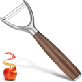 JUSEEPO Premium Vegetable Peeler, Y Type Swivel 304 Stainless Steel Blade Comfortable Solid Wood Handle, Practical gifts for the home kitchen mom grandma for Veggie, Fruit, Potato(Hard Maple)