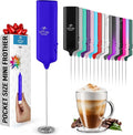 Mini & Mighty Milk Frother Wand – Powerful Handheld Coffee Frother, Battery Operated Drink Mixer – Compact Pocket Size – Detachable Whisk for Latte, Cappuccino, Matcha, Hot Chocolate – Royal Blue
