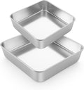 LIANYU 6/9 Inch Square Baking Cake Pan, Stainless Steel Brownie Bread Cake Molds, Square Bakeware for Lasagna Pie, Oven & Dishwasher Safe