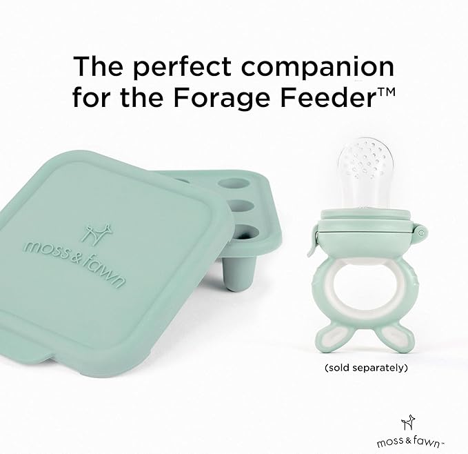 Moss and Fawn Ice Cube Tray - Forage Feeder Freezer & Teething Popsicle Mold for Breast Milk, Formula, Bone Broth, Purees, & Baby Food - BPA, Lead, & PVC-Free - Fern
