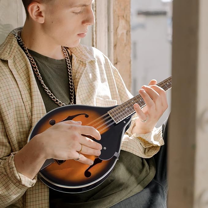 Mandolin,Kmise A style Mandolins Instruments 8 String Spruce Musical Instrument with Tuner Strings Gig Bag Strap Picks for Adults Beginner