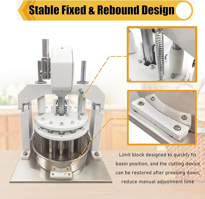 Table Top Dough Dividing Machine Manual Dough Divider 12PCS Dough Cutter Commercial Dough Dividing Machine Dough Baking Divider, 3.17oz-16.93oz, 12PCS