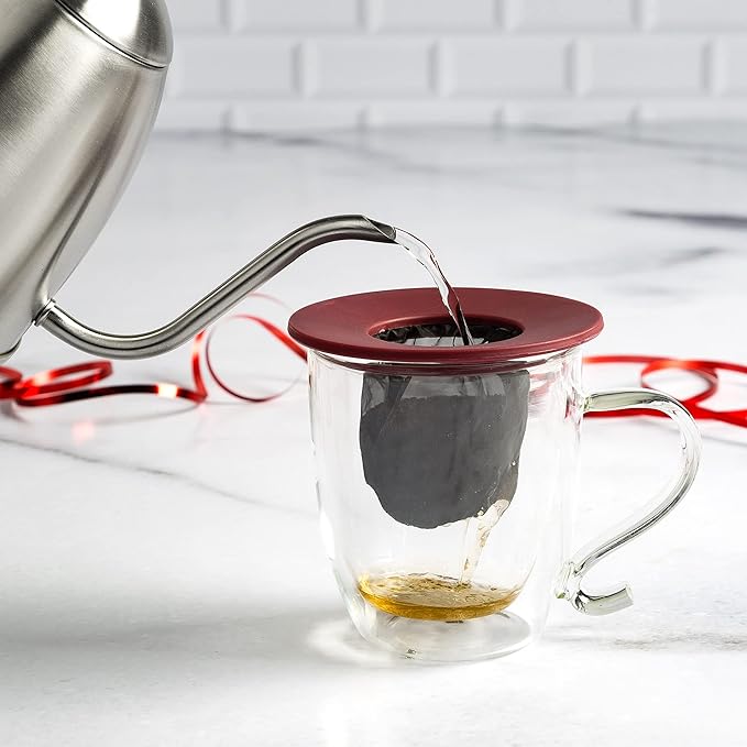 Primula Brew Buddy Portable Pour Over, Reusable Fine Mesh Filter, Dishwasher Safe, Single Serve Coffee or Tea at Any Strength, Ideal for Travel or Camping, Red, 2-Pack