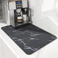 AMOAMI-Coffee Mat Hide Stain Rubber Backed Absorbent Dish Drying Mat for Kitchen Counter-Coffee Bar Accessories Fit Under Maker Machine Pot Espresso Machine Dish Rack 16"x24"