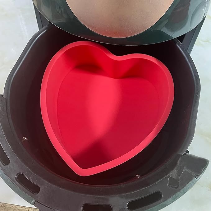Heart Shaped Cake Pans, 3pcs 8 Inch Silicone Cake Pan for Baking, Heart Molds Silicone Non-Stick Quick Release Suitable, Easy Clean
