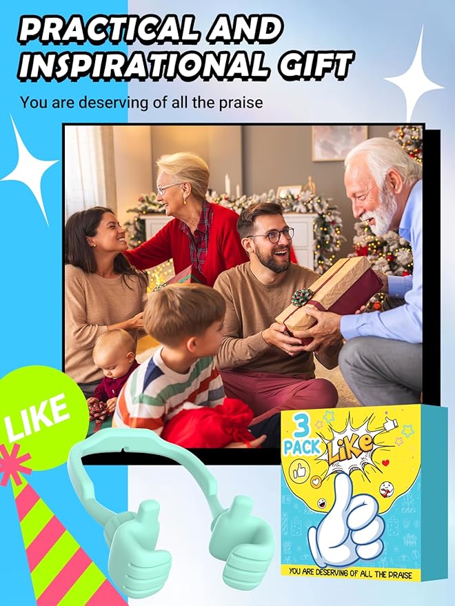 Stocking Stuffers for Teens Boys Mens Adults Gifts for Christmas: Thumbs Up Lazy Phone Stand Cell Phone Holder Funny Gifts for Kids Girls Teenage Women Wife Cool Gadgets White Elephant Stuff Ideas