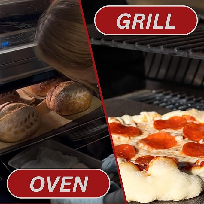 ThermiChef 16" by 16" Pizza Steel (3/16" Standard Thickness) - Multipurpose Cooking Steel for Ovens & Grills - Made in the USA