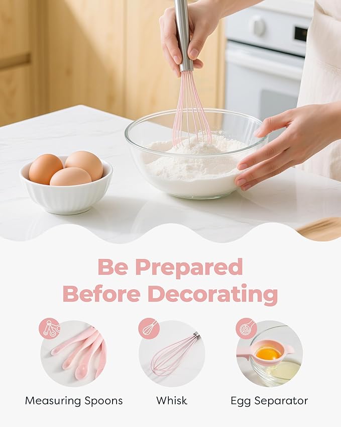 Kootek 158 Pcs Cake Decorating Kit with Cake Turntable, 64 Piping Tips Set, 50+2 Pastry Bags, Frosting Spatulas, Leveler, Scrapers, Fondant Molds, and More Baking Supplies Decorating Tools