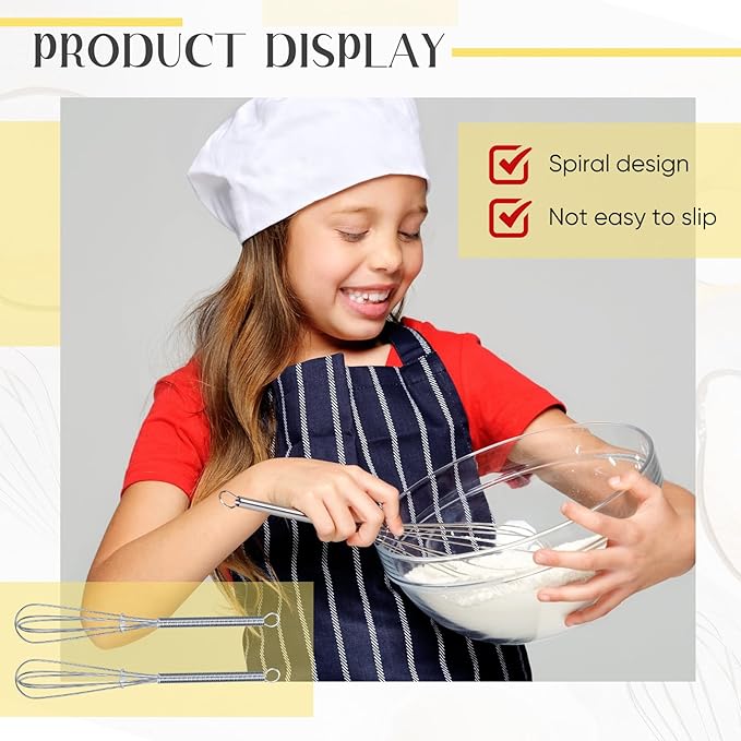 Baderke 10 Pcs 6 Inch Mini Whisk Bulk Small Whisks for Cooking 304 Stainless Steel Tiny Whisk for Baking, Whipping, Beating Eggs, Mixing Sauces, Blending Ingredients