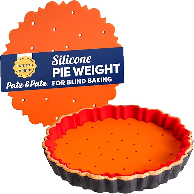 Patz&Patz PressPerfect Silicone Pie Weight - Patented Blind Baking Insert for TartArt 9 Inch Tart Pan - Alternative to Ceramic Pie Weights for Baking Crust - No Puff Ups or Cracked Crusts
