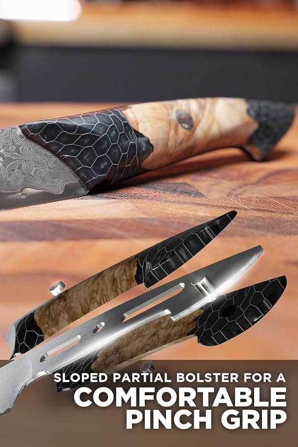 Dalstrong Paring Knife With Cover- 4”-Scorpion Series - Venom Edition - Japanese Steel Chef Knife - Spiral Sandstorm Blade Pattern - Black Honeycomb Resin Handle - w/Leather Sheath
