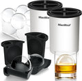 Clear Ice Cube Maker, 2.5 Inch Stainless Steel Crystal Large Clear Ice Ball Maker, Silicone Ice Cube Mold for Cocktails, Drinks & Bourbon, Whiskey Gifts for Men (2 Pack)