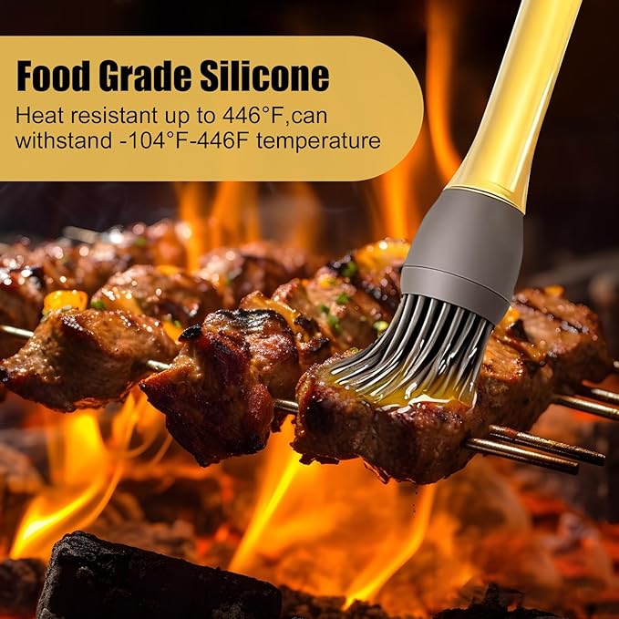 6 PCS Basting Brush for Cooking, Upgraded Pastry Brush, Heat-Resistant Silicone Brush for BBQ, Baking, Perfect Barbecue Tools and Kitchen Gadgets, Suitable for kitchen and Outdoor Use.