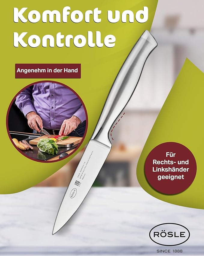 Rosle Basics Line Stainless Steel Pairing Knife, 3.5-inch Blade