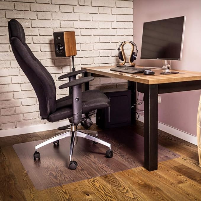 NECAUX Custom 44 x 63 Inch Frosted Table Cover Protector, 1.5mm Thick Plastic Waterproof Heavy Duty Desk Pad Mat Non-Slip Tablecloth Protector for Coffee Table, Dining Room Table, Conference Table