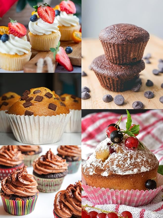 Jumbo Muffin Pan 2 Pack, Nonstick 6 Cup Muffin Tin, Extra Large Cupcake Pan for Baking, Giant Muffin & Cupcake Mold, Carbon Steel Muffin Tins, 3.3'' Cup Diameter