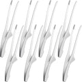 Patelai Korean and Japanese BBQ Tongs Non Slip Cooking Utensils Stainless Steel Tongs for Serving Food, Salad, Camping, Barbecue, Buffet, Oven with Support Stand(Silver,8 Pieces)