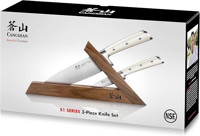 Cangshan S1 Series 1026023 German Steel Forged 3-Piece Tai Knife Block Set