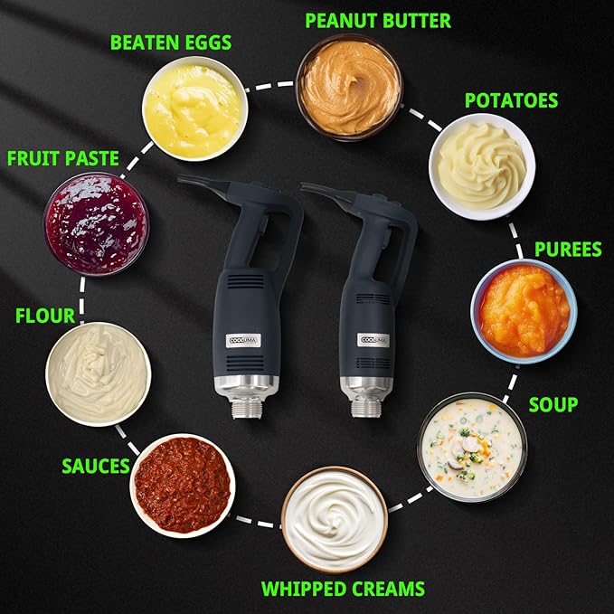 Commercial Immersion Blender, 500W Heavy Huty Hand Blender With 16 Inch Removable Shaft, 6,000-20,000 RPM Variable Speed, Industrial Hand Mixer For Pro Restaurant Kitchen.