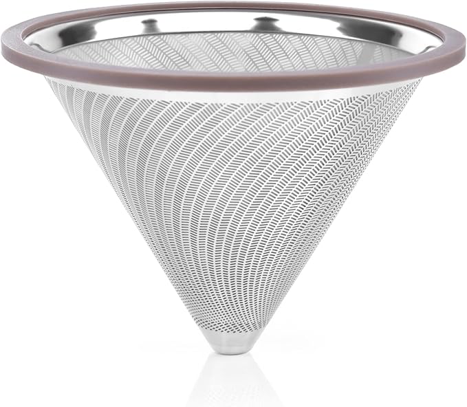 Reusable Metal Coffee Filter with Double-layer Stainless Steel, Coffee Dripper, Compatible with Chemex, Hario V60 emex, Hario and Other Carafes, Paperless Coffee Filter for Sustainable Brewing
