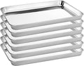 6 Pack Stainless Steel Baking Sheet Pans, 12.5" L × 9.6" W × 1" H Cookie Sheets for Toaster Oven, Rust-Resistant, Dishwasher Safe
