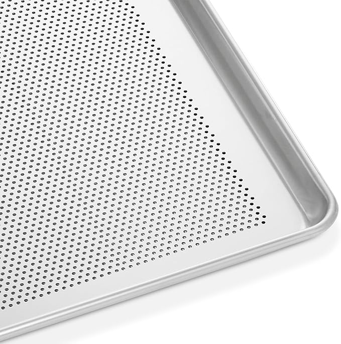 GRIDMANN 13" x 18" Commercial Grade Perforated Aluminum Baking Sheet Pan, Half Size Baking Tray - 6 Pans