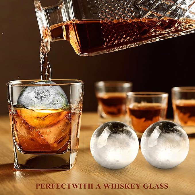 Round Ice Cube Mold,1.8 INCH x 8,Ice Ball Maker Mold | Round Ice Cube Trays for Freezer,Whiskey Ice Cubes Mold,Circle Ice Cube Tray with Lid,Ice Trays-Ice molds for Whiskey,Cocktails,Coffee