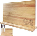 XYJ Authentic Since 1986 Magnetic Knife Block, Powerful Double-Sided Wooden Magnetic Knife Holder, Cutlery Display, Universal Kitchen Knife Stand Storage Rack Without Knives