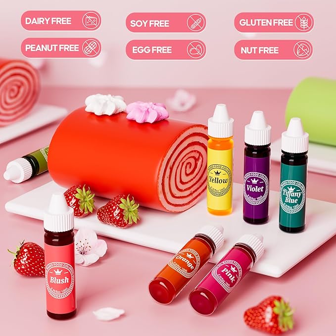 Oil Based Food Coloring for Chocolate, 20x10ml Food Colors Set for Valentine's Day Cake Decorating - Nomeca Food Grade Edible Food Dye for Baking,Candy Melts Cookies Fondant - .35 Fl. Oz Bottles