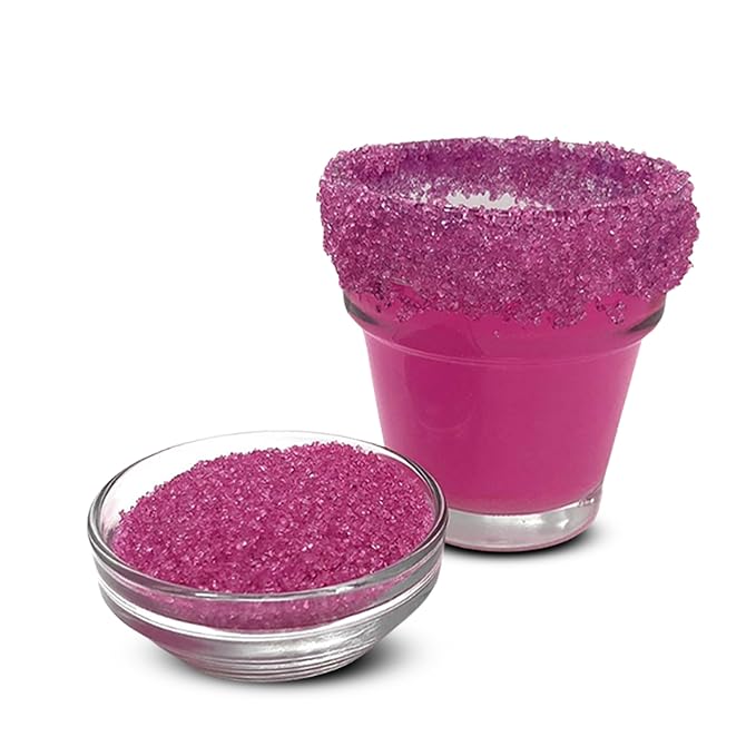 Snowy River Pink, Cocktail & Margarita Sugar Rimmer - Vibrant Color Glass Rimming Sugar with Medium Crystal Texture - 80oz