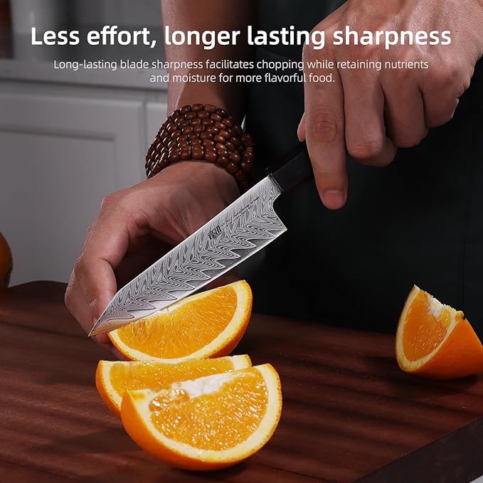 FINDKING 5 Inch Small Kitchen Utility Knife, Sharp Fruit Paring Tool & Elegant Pairing Blade for Everyday Cooking (BLACK-ROSE Series)