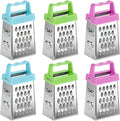 6Pcs Mini Cheese Grater, Stainless Steel Professional Box Grater Efficient Kitchen Small Gadget for Grating Garlic Ginger Vegetable Chocolate Parmesan