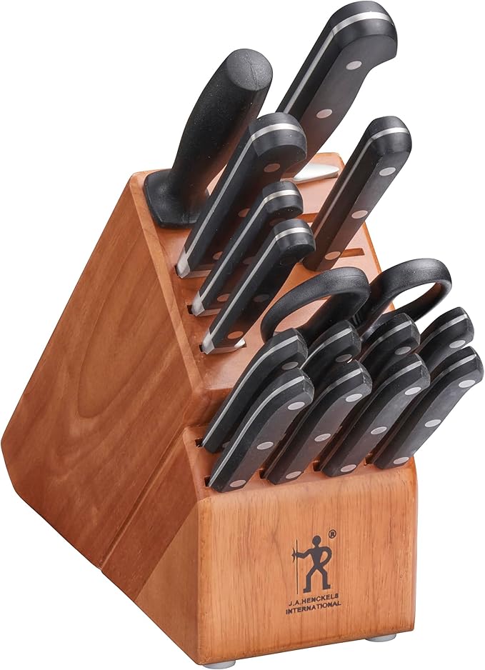 HENCKELS Classic Razor-Sharp 16-Piece Knife Block Set, Chef Knife, Bread Knife, German Engineered Informed by 100+ Years of Mastery