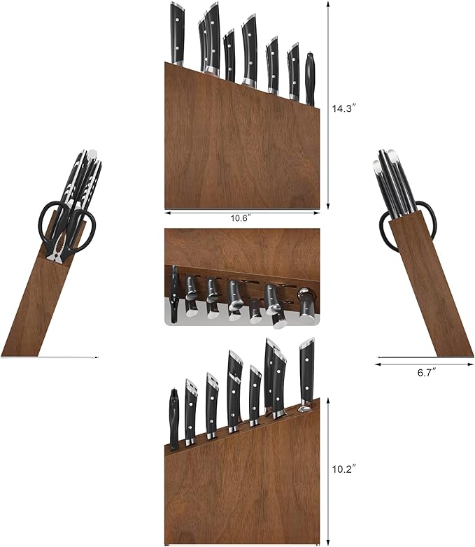 Cangshan HELENA Series German Steel Forged, HUA Knife Block Set (12-Piece, Black)