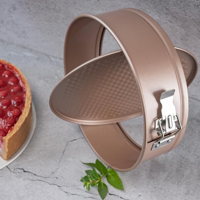 HAPPIELS Nonstick 8 Inch Springform Cheesecake Pan | PFOA & BPA Free Non Toxic Spring Form Cake Mold | Best Nontoxic Non Stick Springform Pans for Baking | Leakproof Cake Tin